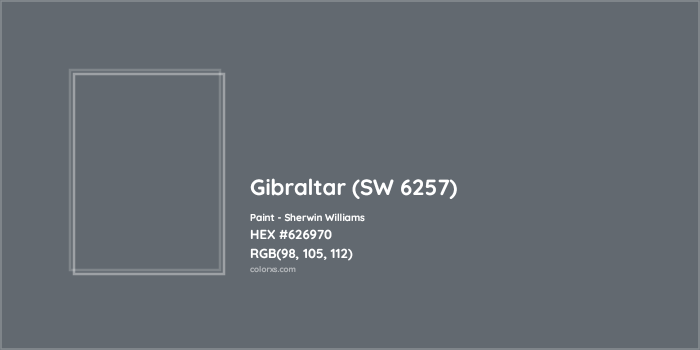 HEX #626970 Gibraltar (SW 6257) Paint Sherwin Williams - Color Code