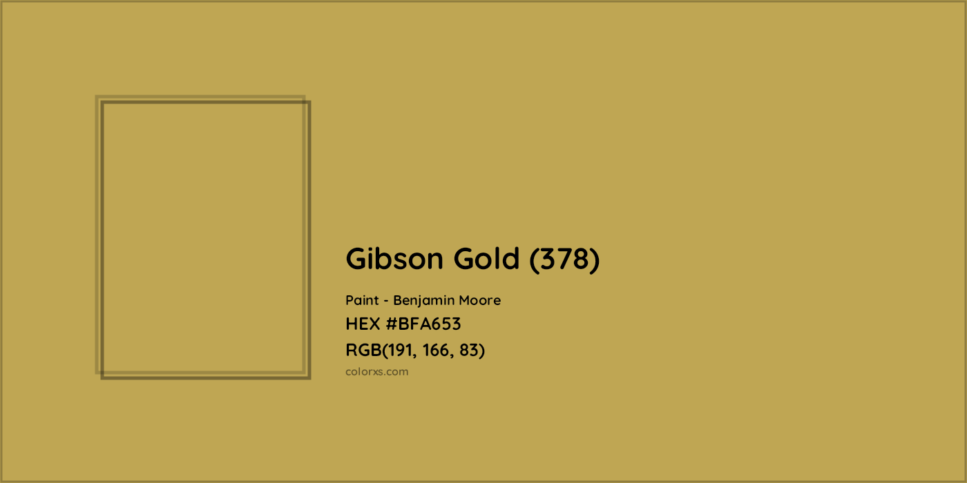 HEX #BFA653 Gibson Gold (378) Paint Benjamin Moore - Color Code