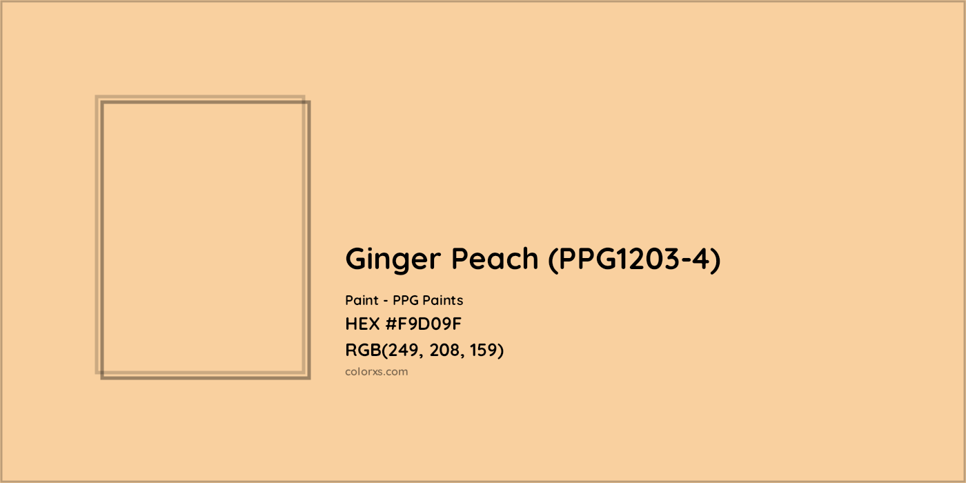 HEX #F9D09F Ginger Peach (PPG1203-4) Paint PPG Paints - Color Code