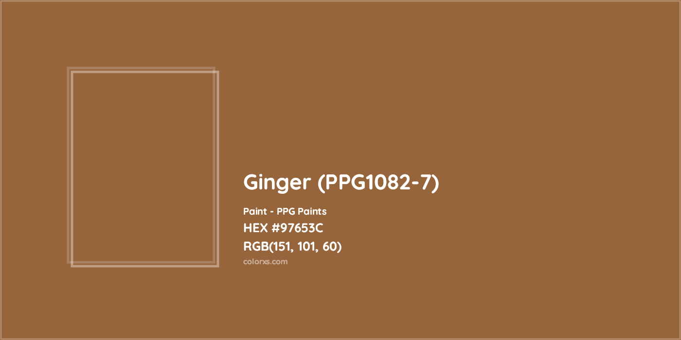 HEX #97653C Ginger (PPG1082-7) Paint PPG Paints - Color Code