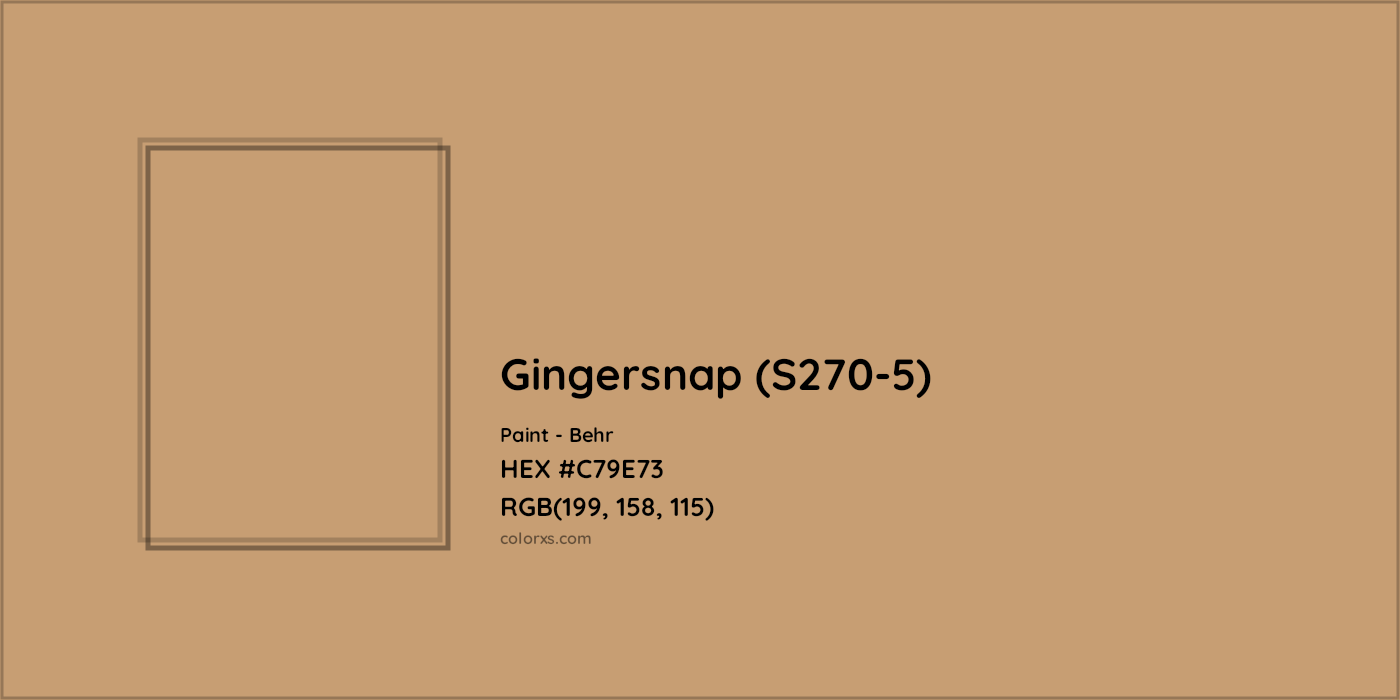 HEX #C79E73 Gingersnap (S270-5) Paint Behr - Color Code