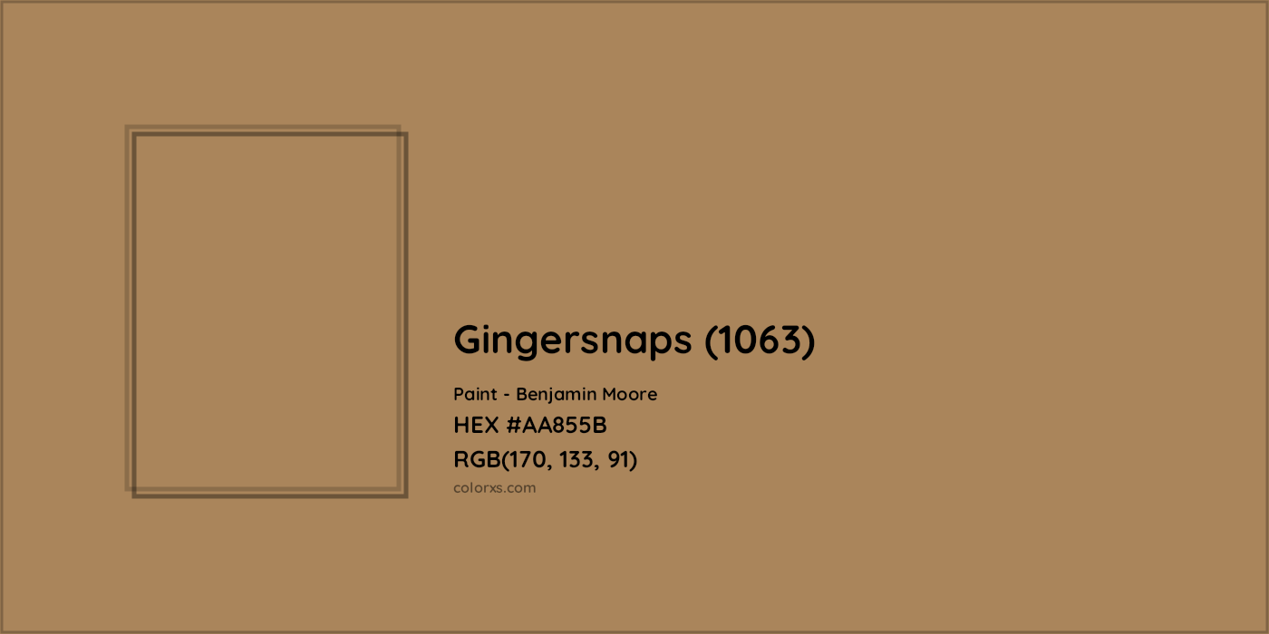 HEX #AA855B Gingersnaps (1063) Paint Benjamin Moore - Color Code