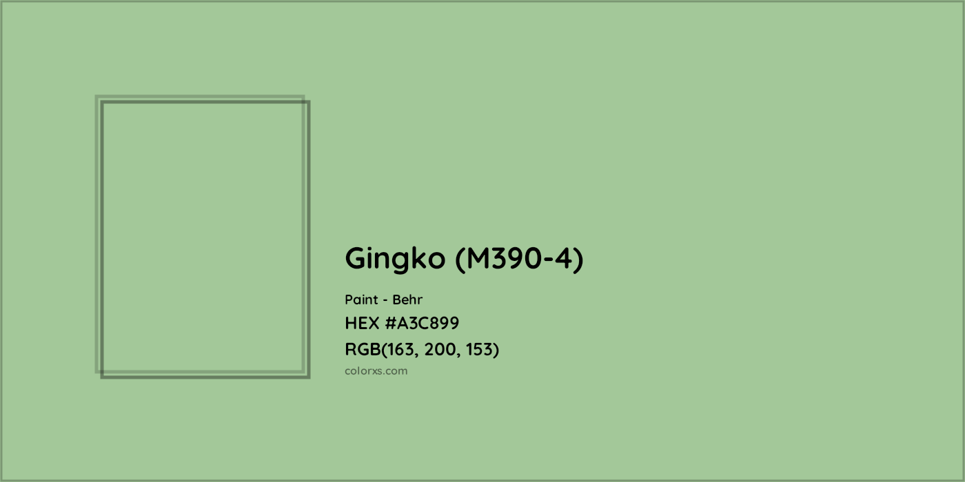 HEX #A3C899 Gingko (M390-4) Paint Behr - Color Code