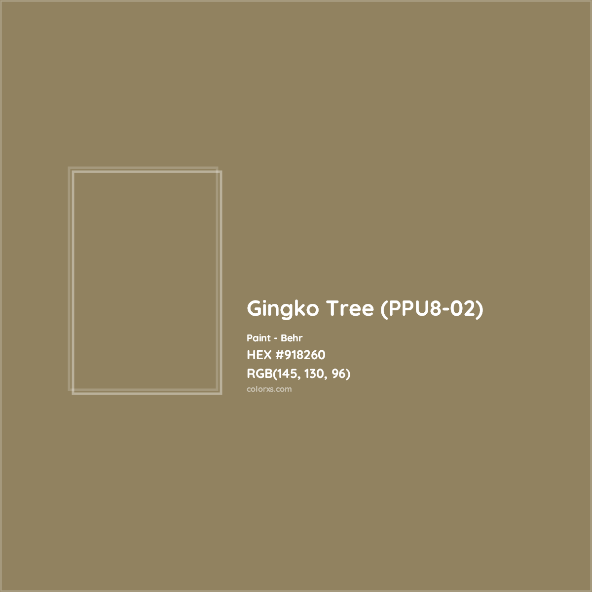 HEX #918260 Gingko Tree (PPU8-02) Paint Behr - Color Code