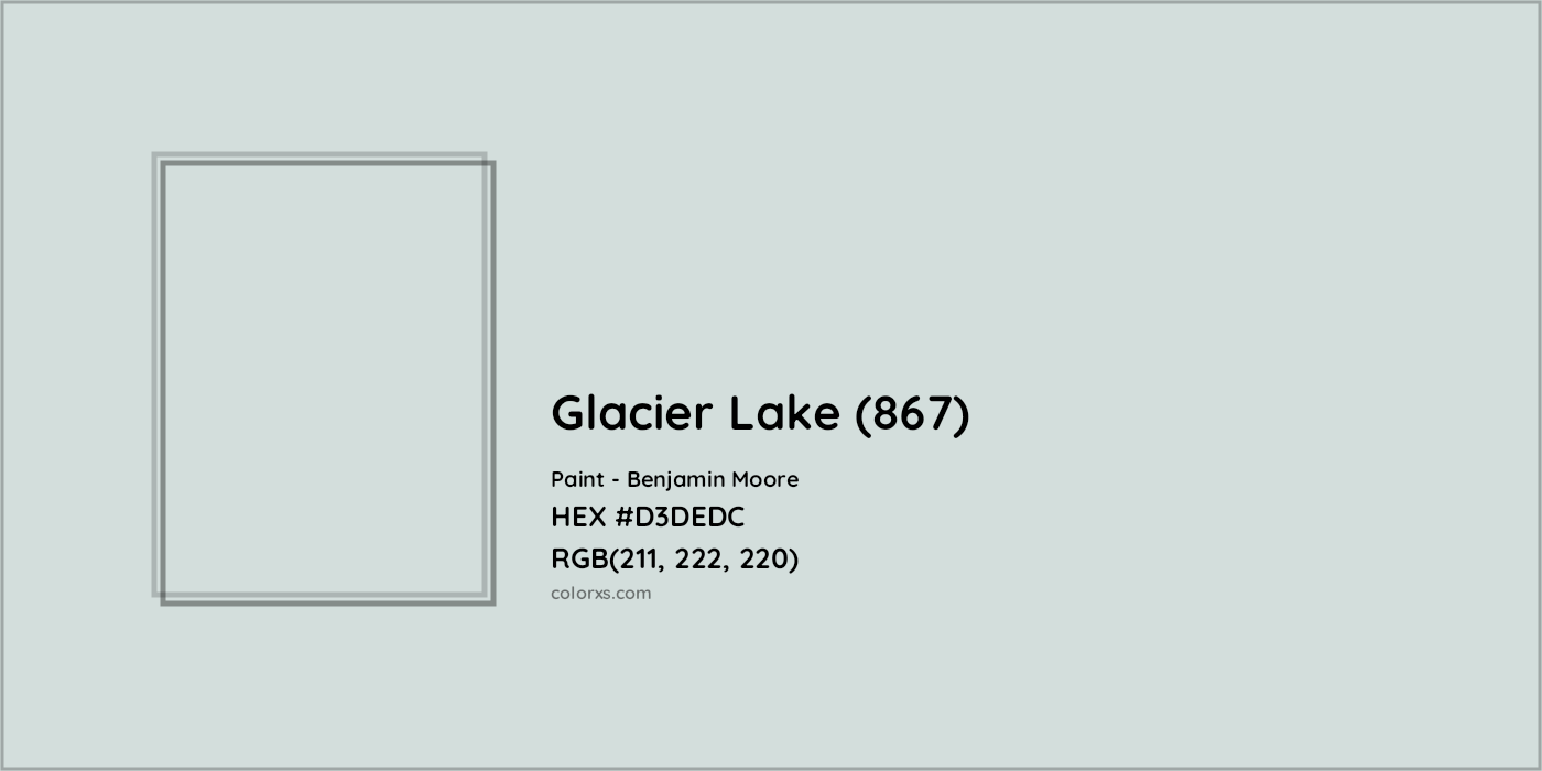 HEX #D3DEDC Glacier Lake (867) Paint Benjamin Moore - Color Code