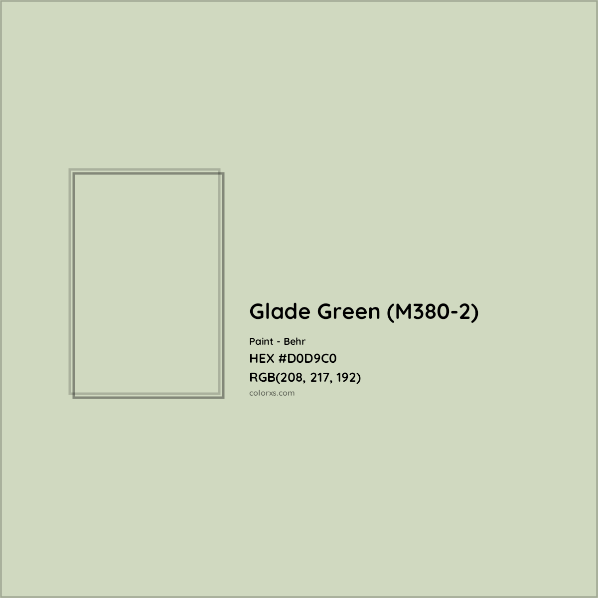 HEX #D0D9C0 Glade Green (M380-2) Paint Behr - Color Code