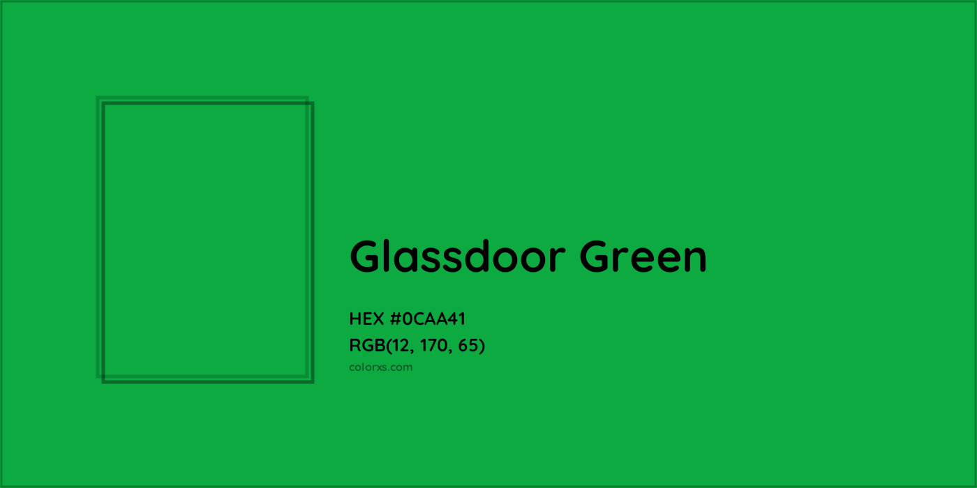 HEX #0CAA41 Glassdoor Green Other Brand - Color Code