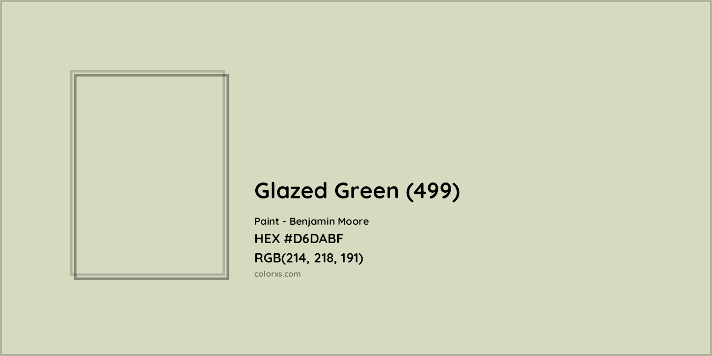 HEX #D6DABF Glazed Green (499) Paint Benjamin Moore - Color Code