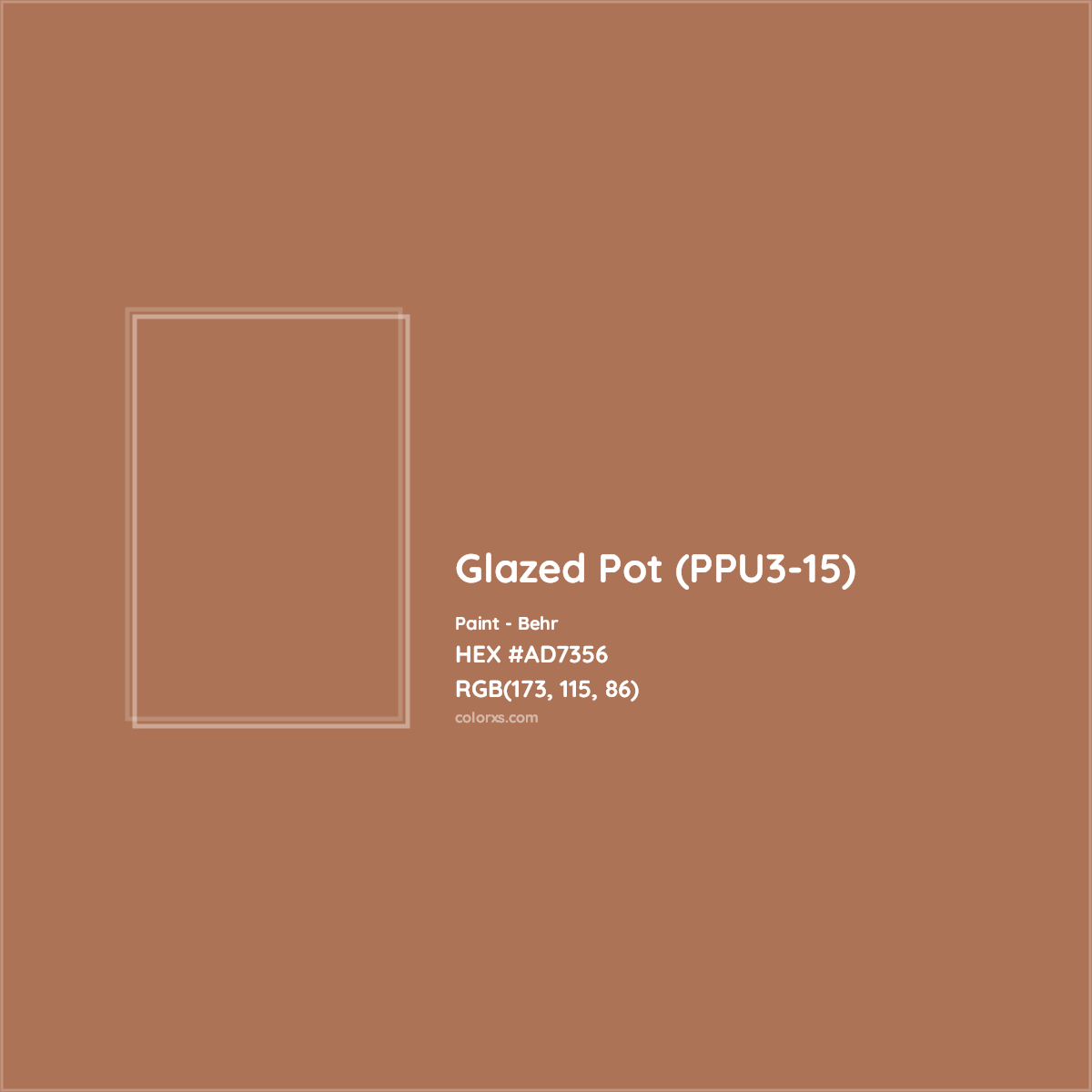 HEX #AD7356 Glazed Pot (PPU3-15) Paint Behr - Color Code