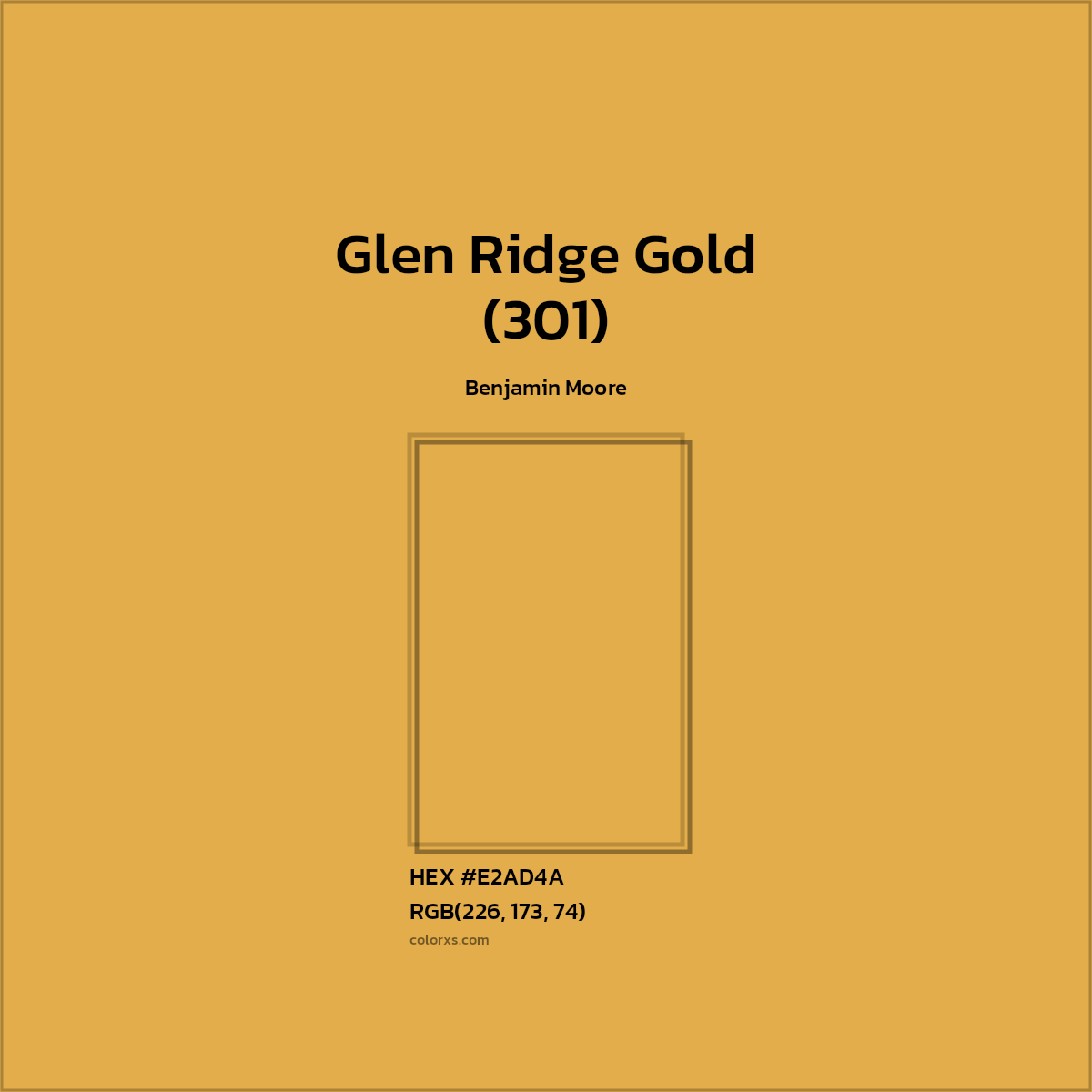 HEX #E2AD4A Glen Ridge Gold (301) Paint Benjamin Moore - Color Code