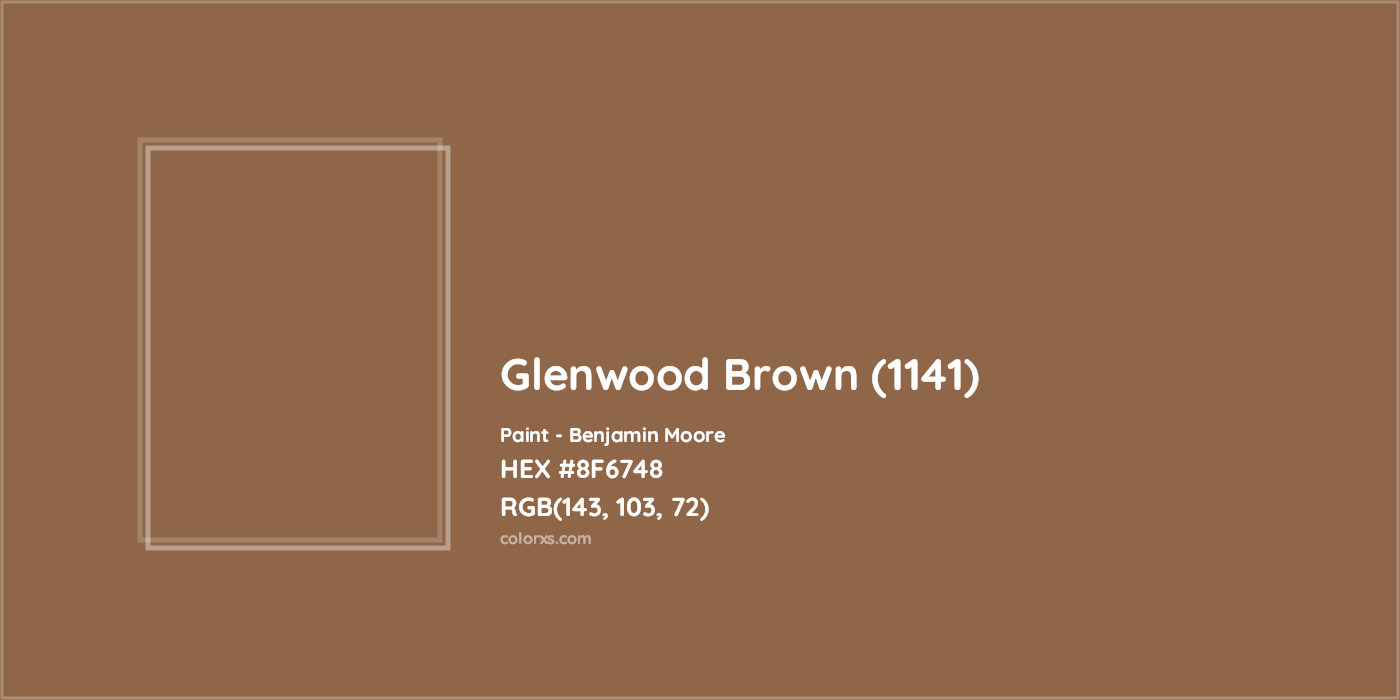 HEX #8F6748 Glenwood Brown (1141) Paint Benjamin Moore - Color Code