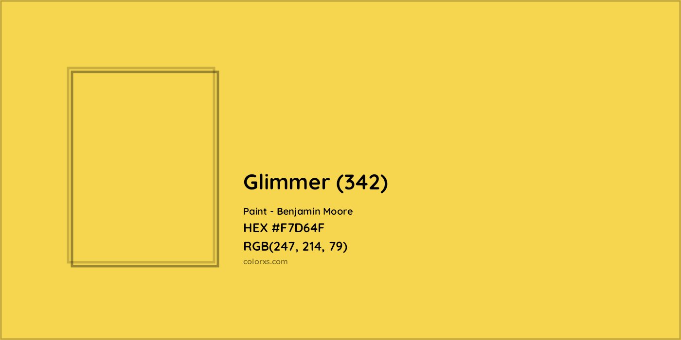 HEX #F7D64F Glimmer (342) Paint Benjamin Moore - Color Code