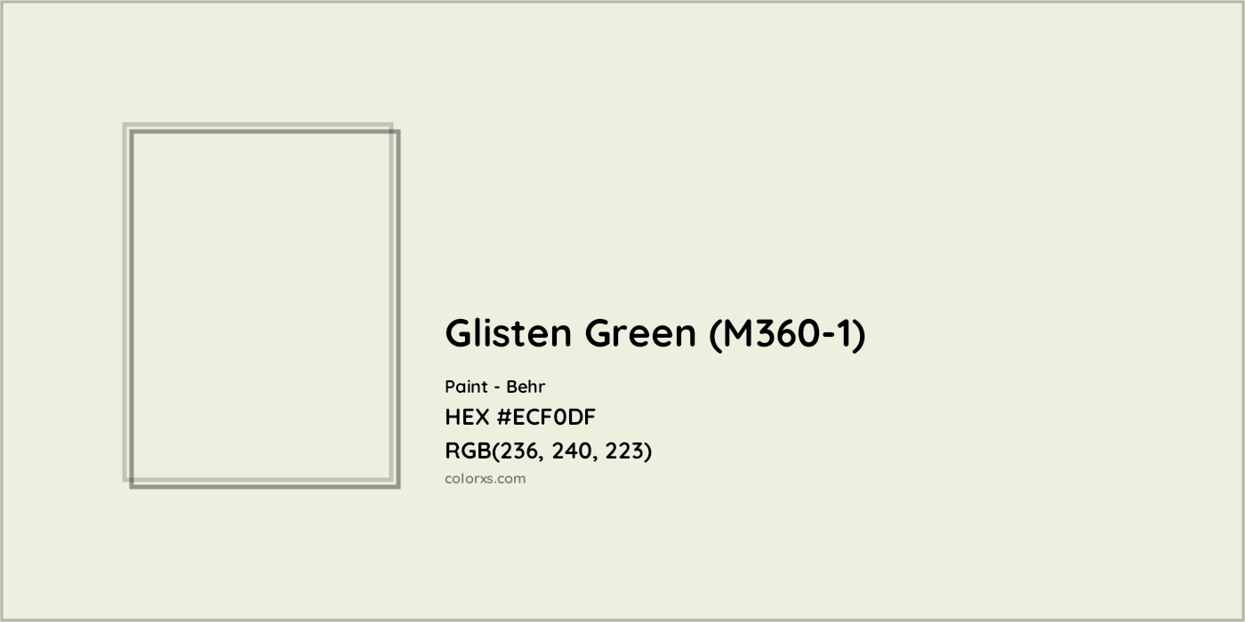 HEX #ECF0DF Glisten Green (M360-1) Paint Behr - Color Code