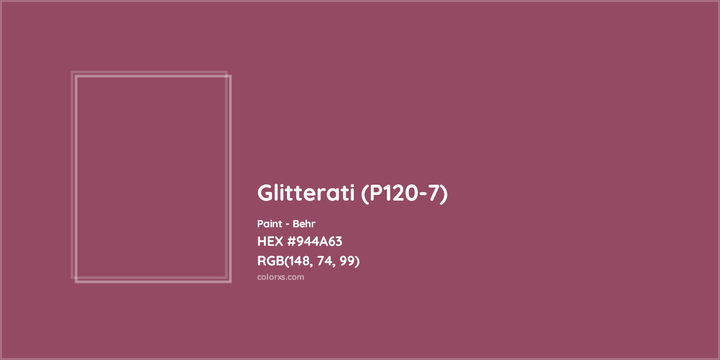 HEX #944A63 Glitterati (P120-7) Paint Behr - Color Code