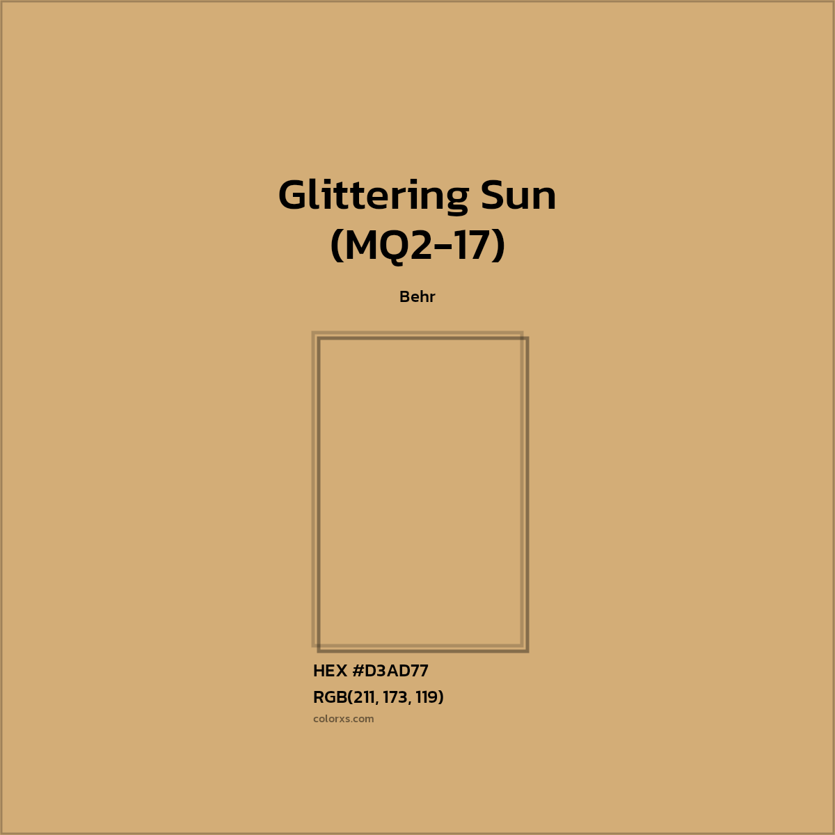 HEX #D3AD77 Glittering Sun (MQ2-17) Paint Behr - Color Code