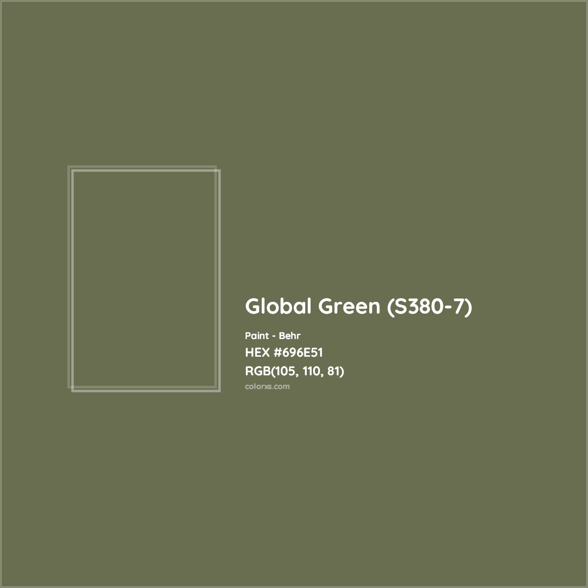 HEX #696E51 Global Green (S380-7) Paint Behr - Color Code