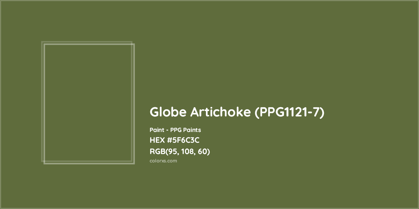 HEX #5F6C3C Globe Artichoke (PPG1121-7) Paint PPG Paints - Color Code