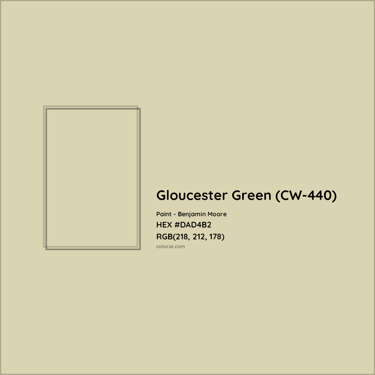 HEX #DAD4B2 Gloucester Green (CW-440) Paint Benjamin Moore - Color Code