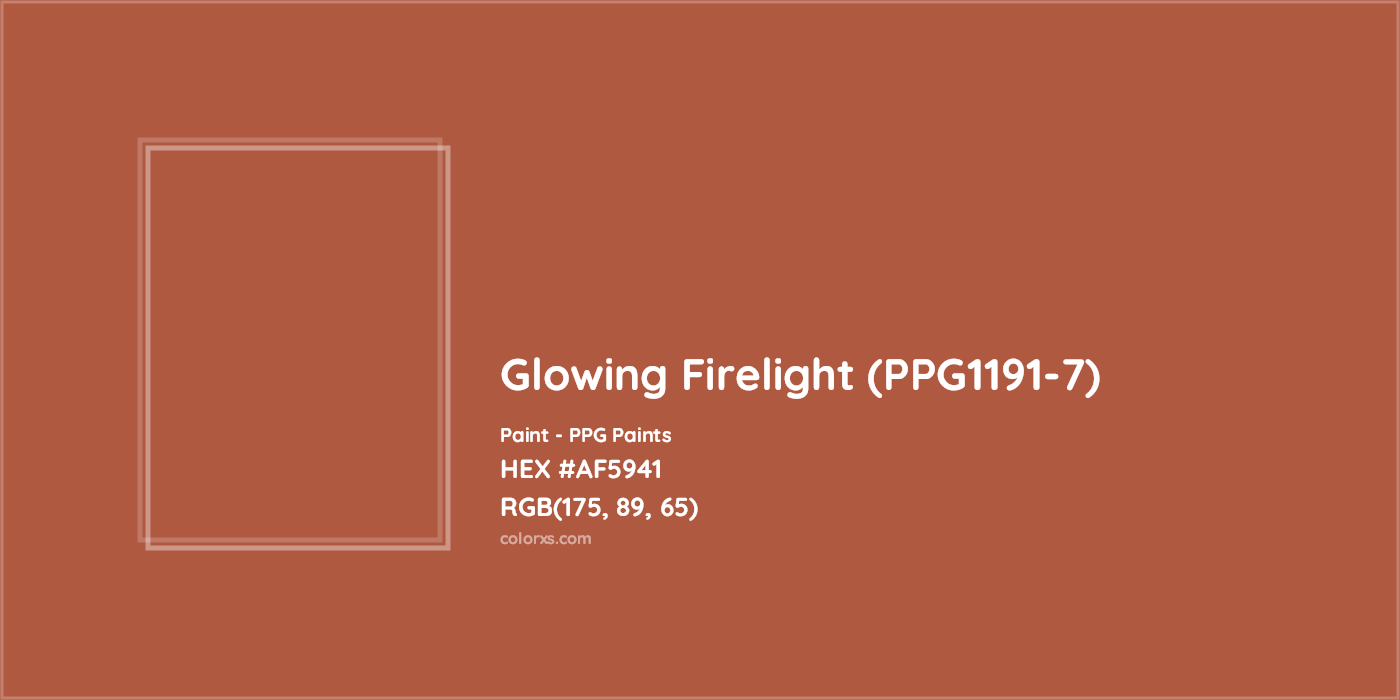 HEX #AF5941 Glowing Firelight (PPG1191-7) Paint PPG Paints - Color Code