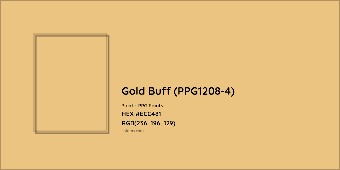 HEX #ECC481 Gold Buff (PPG1208-4) Paint PPG Paints - Color Code