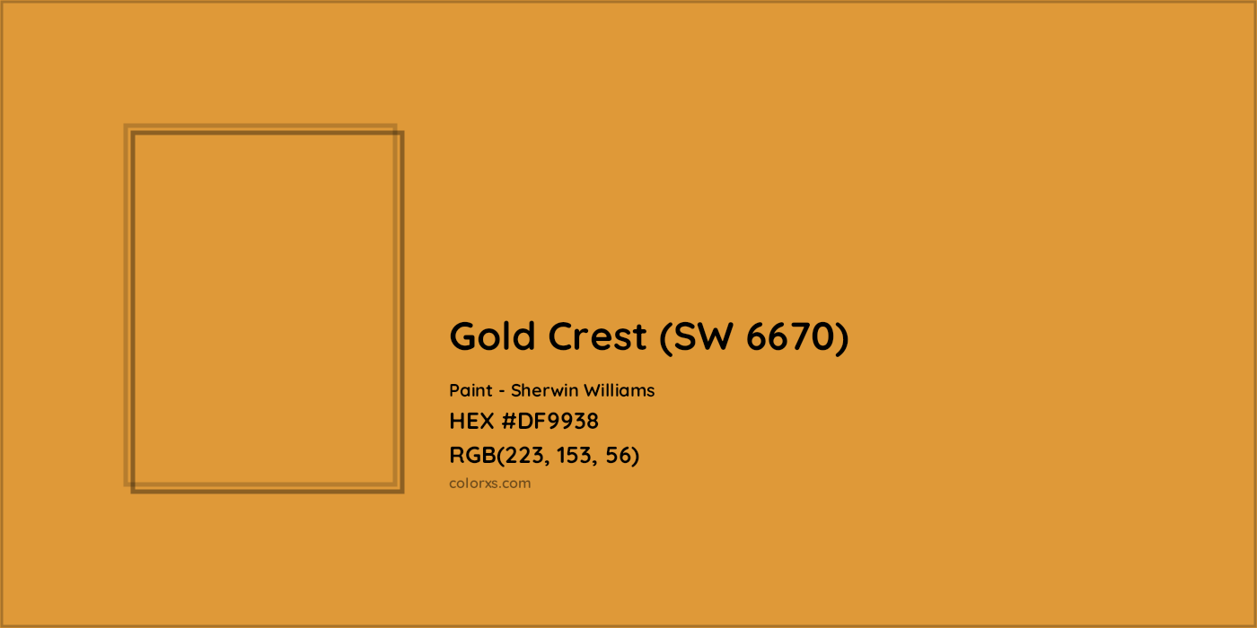 HEX #DF9938 Gold Crest (SW 6670) Paint Sherwin Williams - Color Code