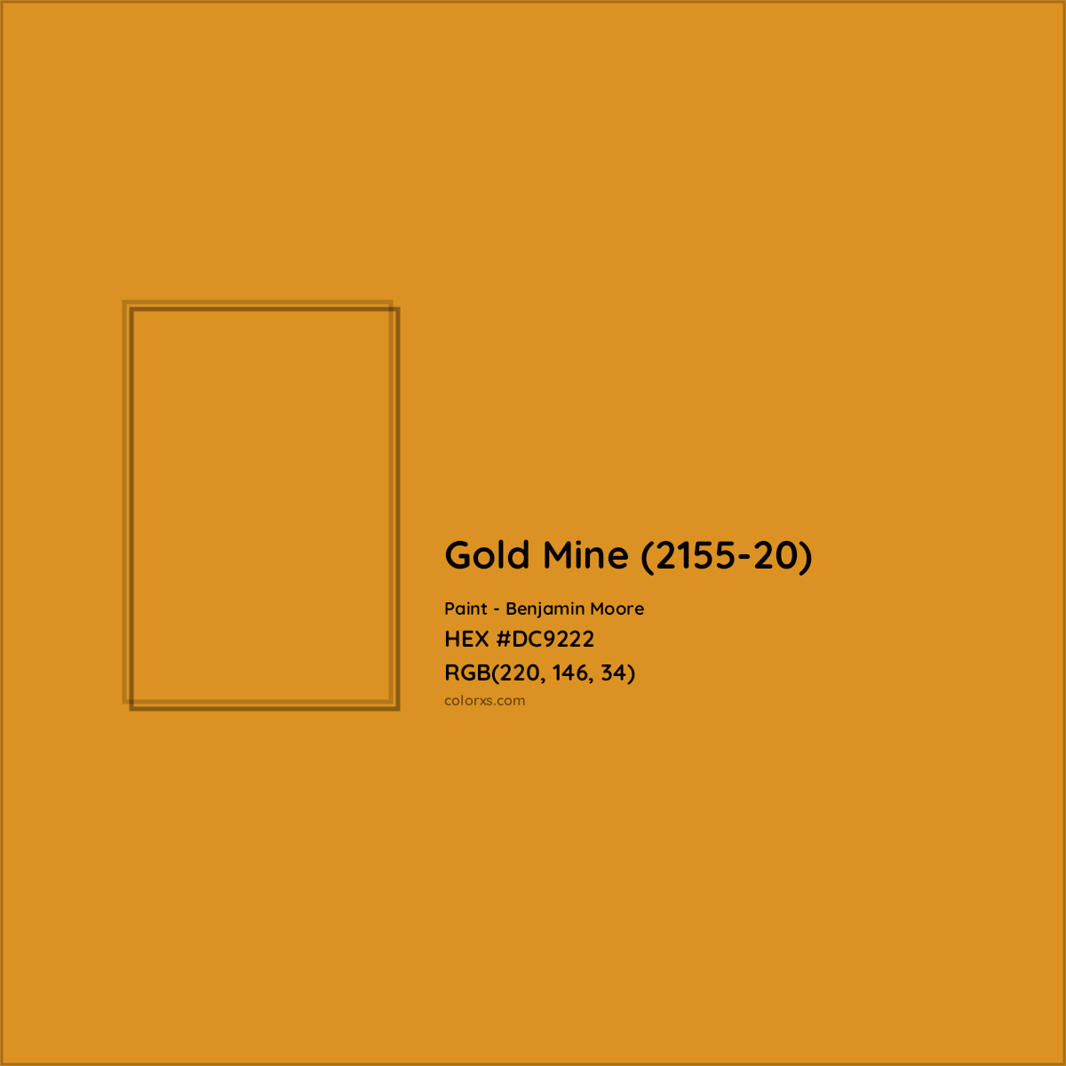 HEX #DC9222 Gold Mine (2155-20) Paint Benjamin Moore - Color Code