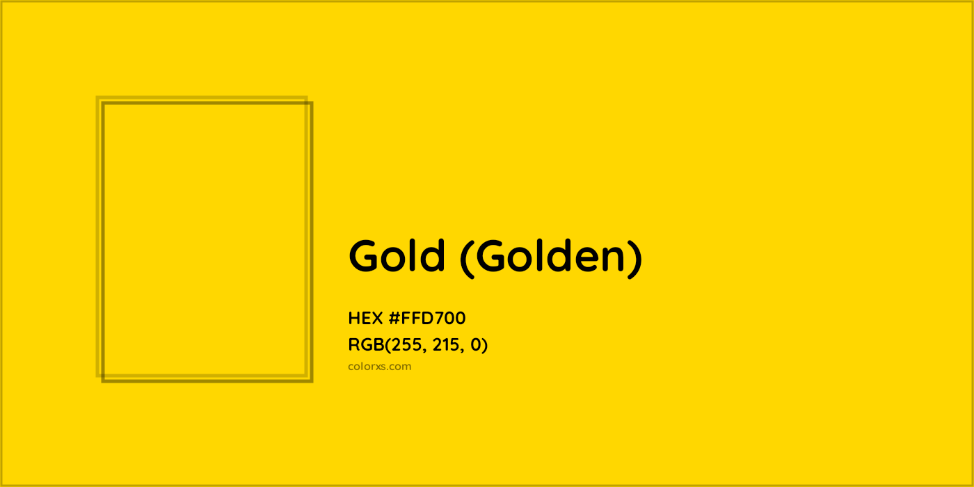 HEX #FFD700 Gold (Golden) Color - Color Code