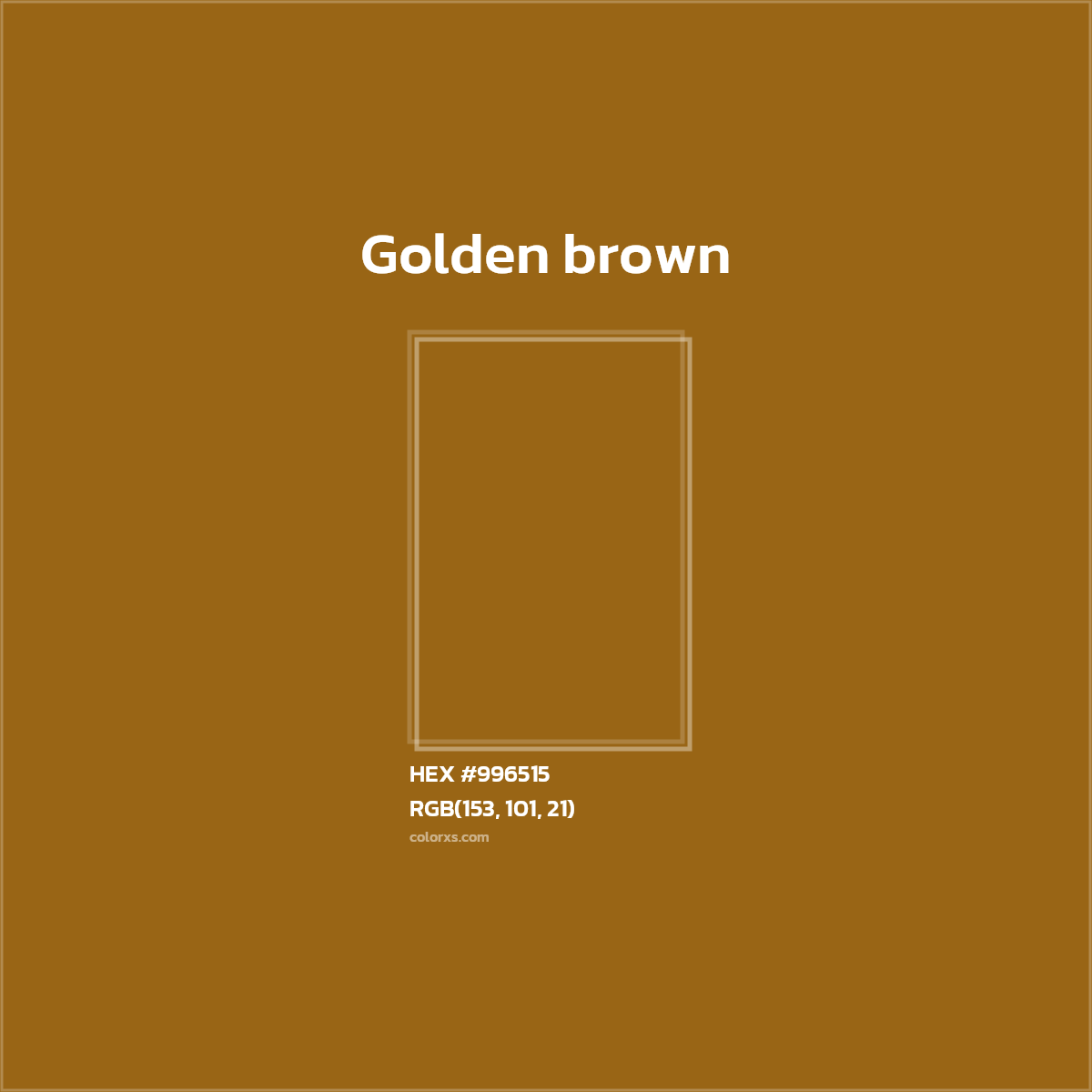 HEX #996515 Golden brown Color - Color Code