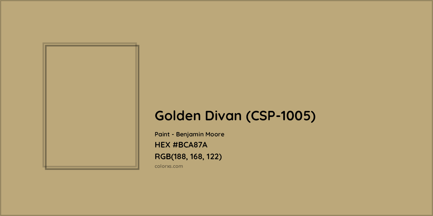 HEX #BCA87A Golden Divan (CSP-1005) Paint Benjamin Moore - Color Code