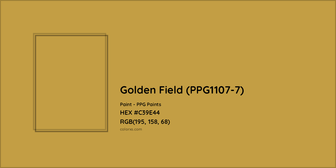 HEX #C39E44 Golden Field (PPG1107-7) Paint PPG Paints - Color Code
