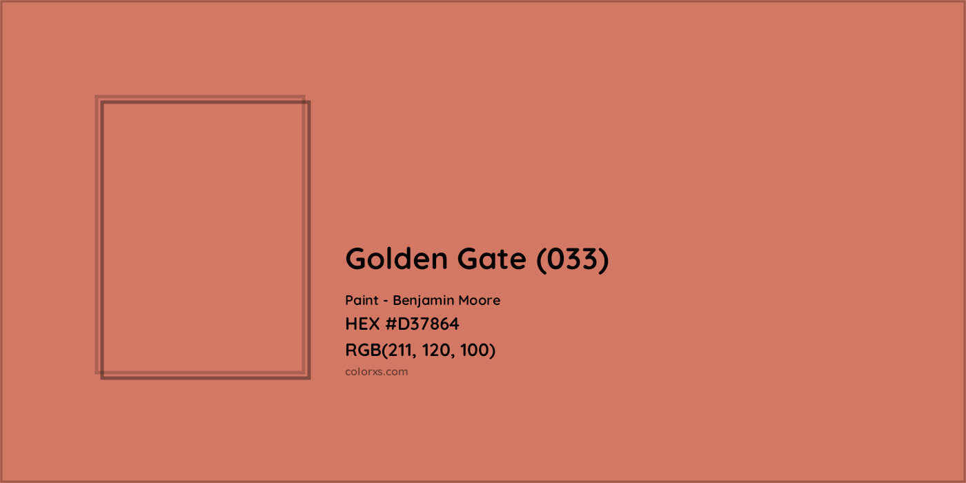 HEX #D37864 Golden Gate (033) Paint Benjamin Moore - Color Code