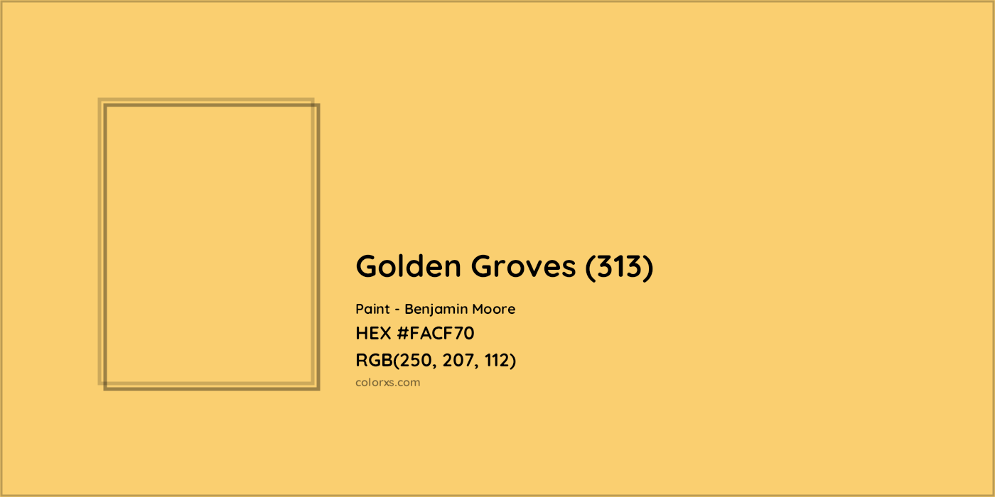HEX #FACF70 Golden Groves (313) Paint Benjamin Moore - Color Code