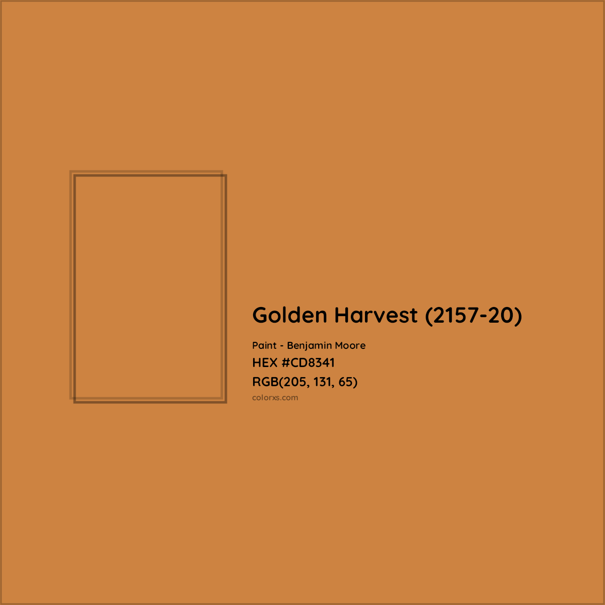 HEX #CD8341 Golden Harvest (2157-20) Paint Benjamin Moore - Color Code