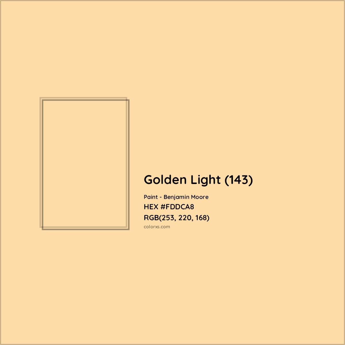 HEX #FDDCA8 Golden Light (143) Paint Benjamin Moore - Color Code