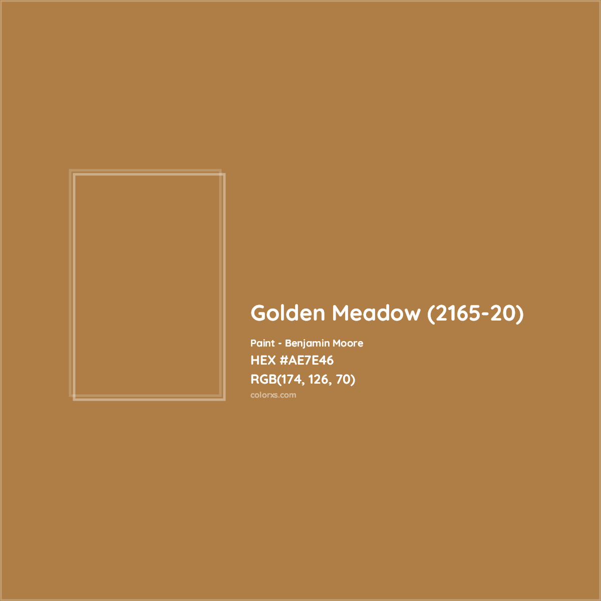 HEX #AE7E46 Golden Meadow (2165-20) Paint Benjamin Moore - Color Code