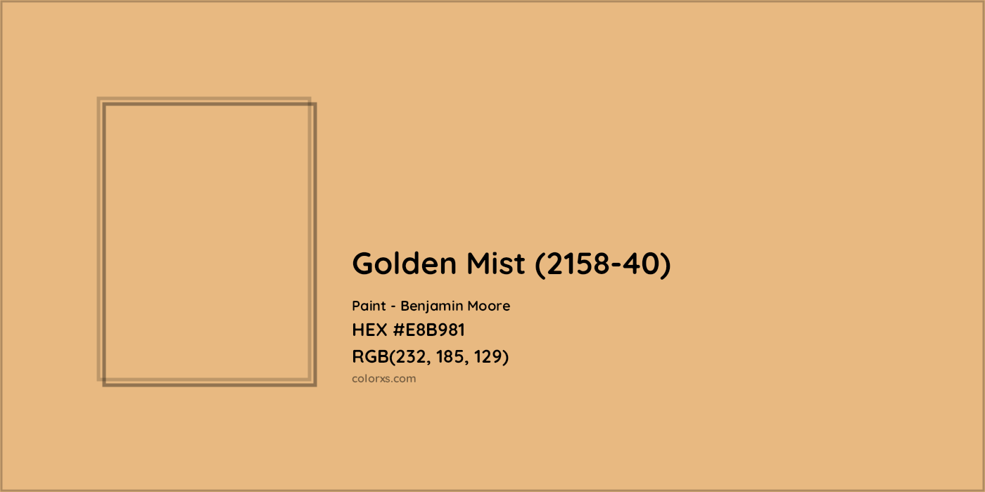 HEX #E8B981 Golden Mist (2158-40) Paint Benjamin Moore - Color Code