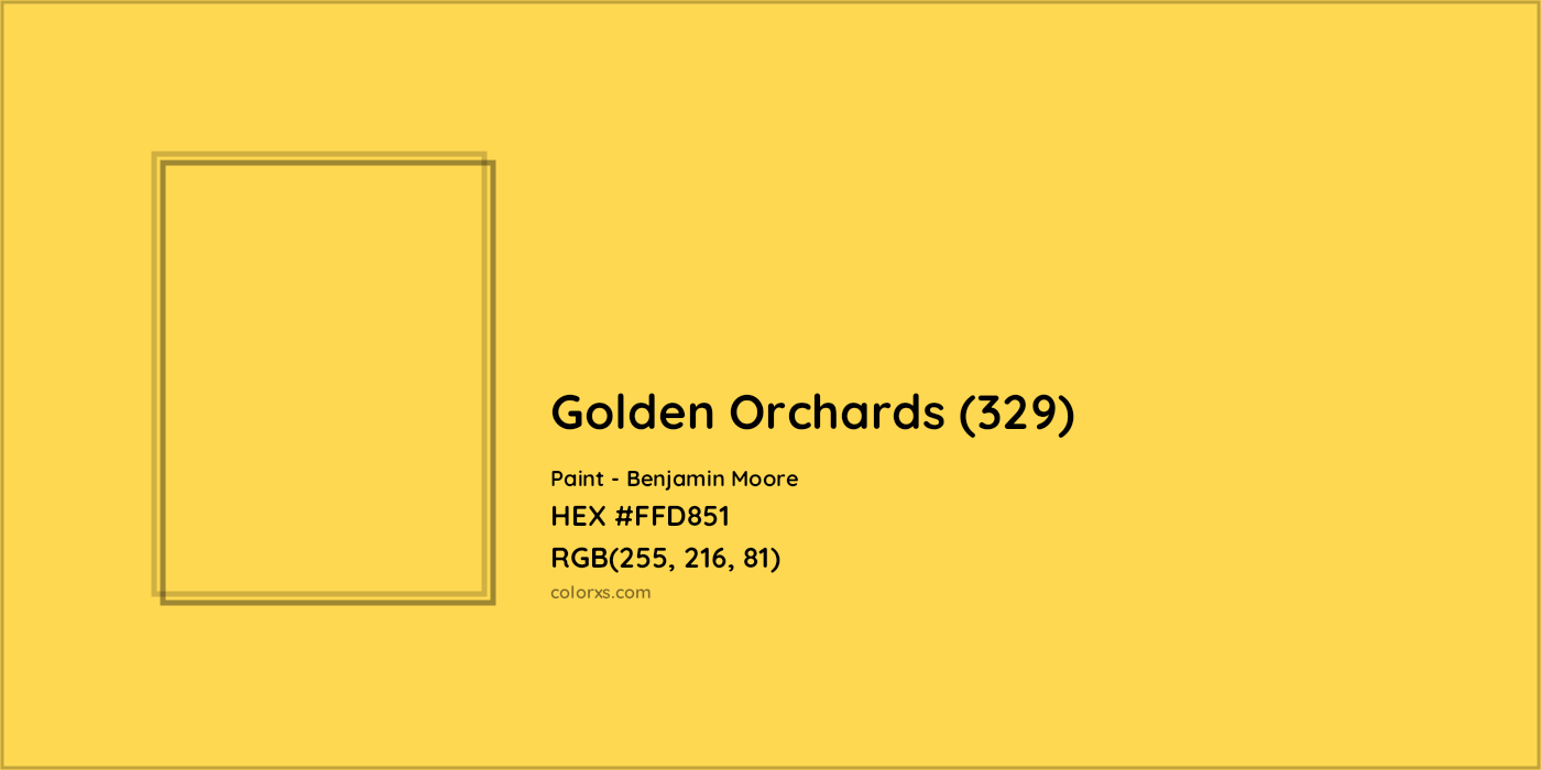 HEX #FFD851 Golden Orchards (329) Paint Benjamin Moore - Color Code