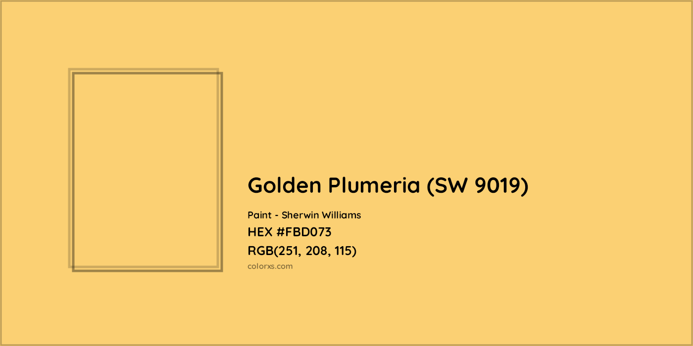HEX #FBD073 Golden Plumeria (SW 9019) Paint Sherwin Williams - Color Code