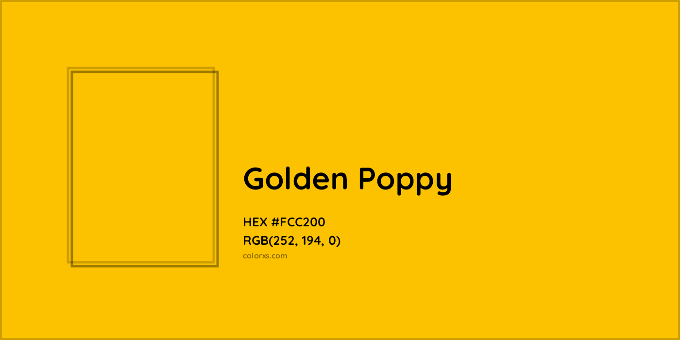 HEX #FCC200 Golden Poppy Color - Color Code