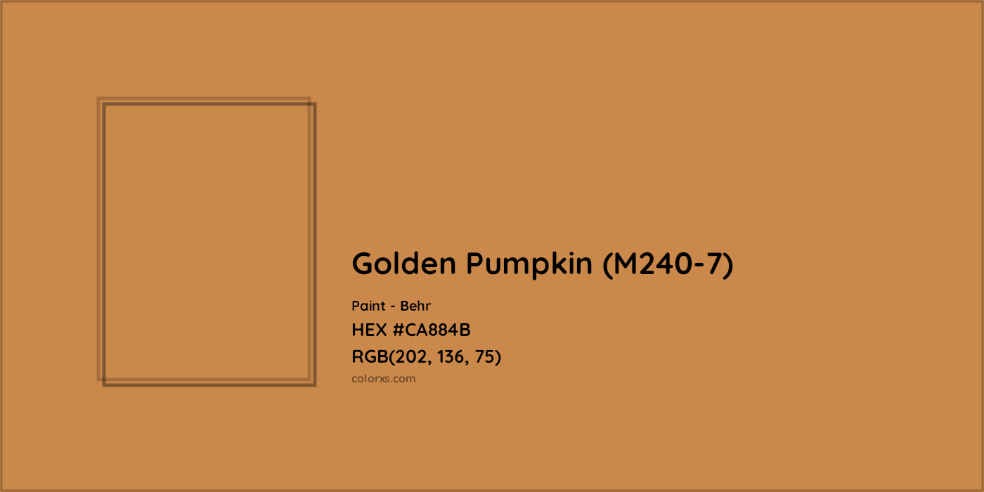 HEX #CA884B Golden Pumpkin (M240-7) Paint Behr - Color Code