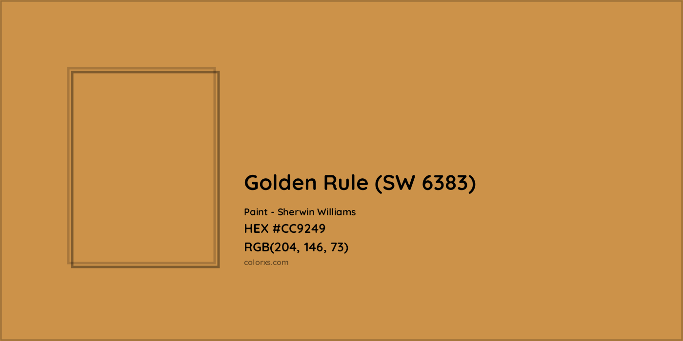 HEX #CC9249 Golden Rule (SW 6383) Paint Sherwin Williams - Color Code