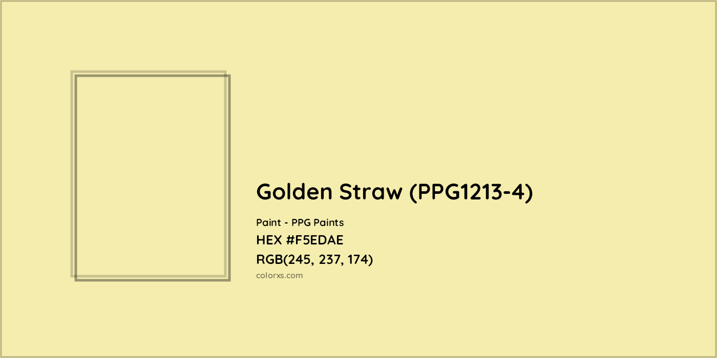 HEX #F5EDAE Golden Straw (PPG1213-4) Paint PPG Paints - Color Code