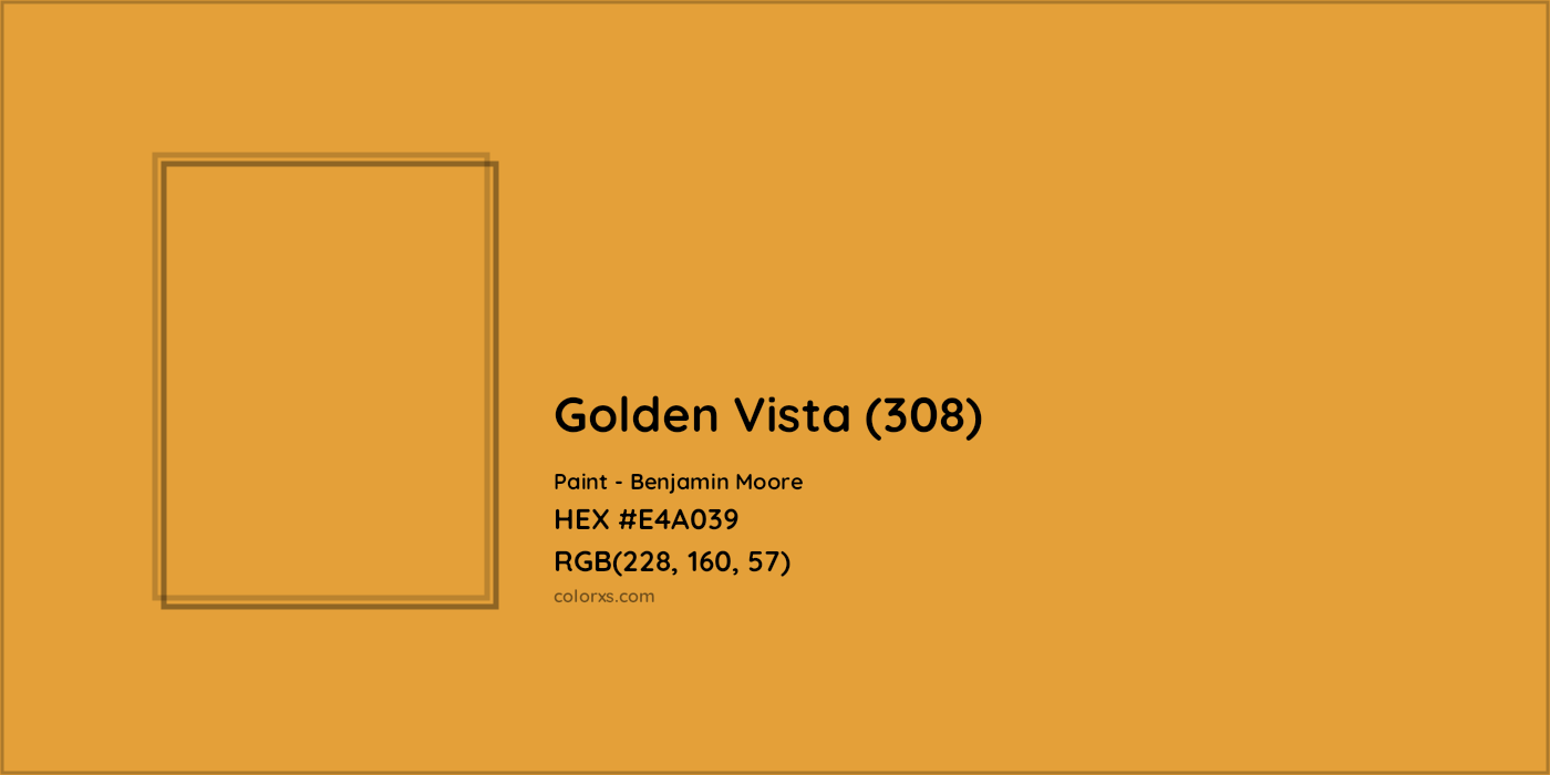 HEX #E4A039 Golden Vista (308) Paint Benjamin Moore - Color Code