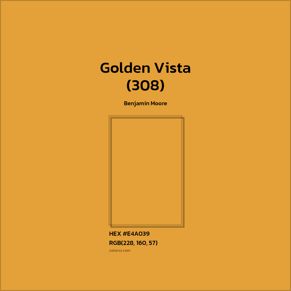 HEX #E4A039 Golden Vista (308) Paint Benjamin Moore - Color Code