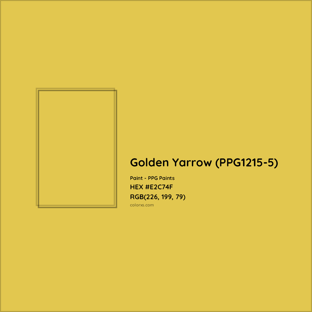HEX #E2C74F Golden Yarrow (PPG1215-5) Paint PPG Paints - Color Code
