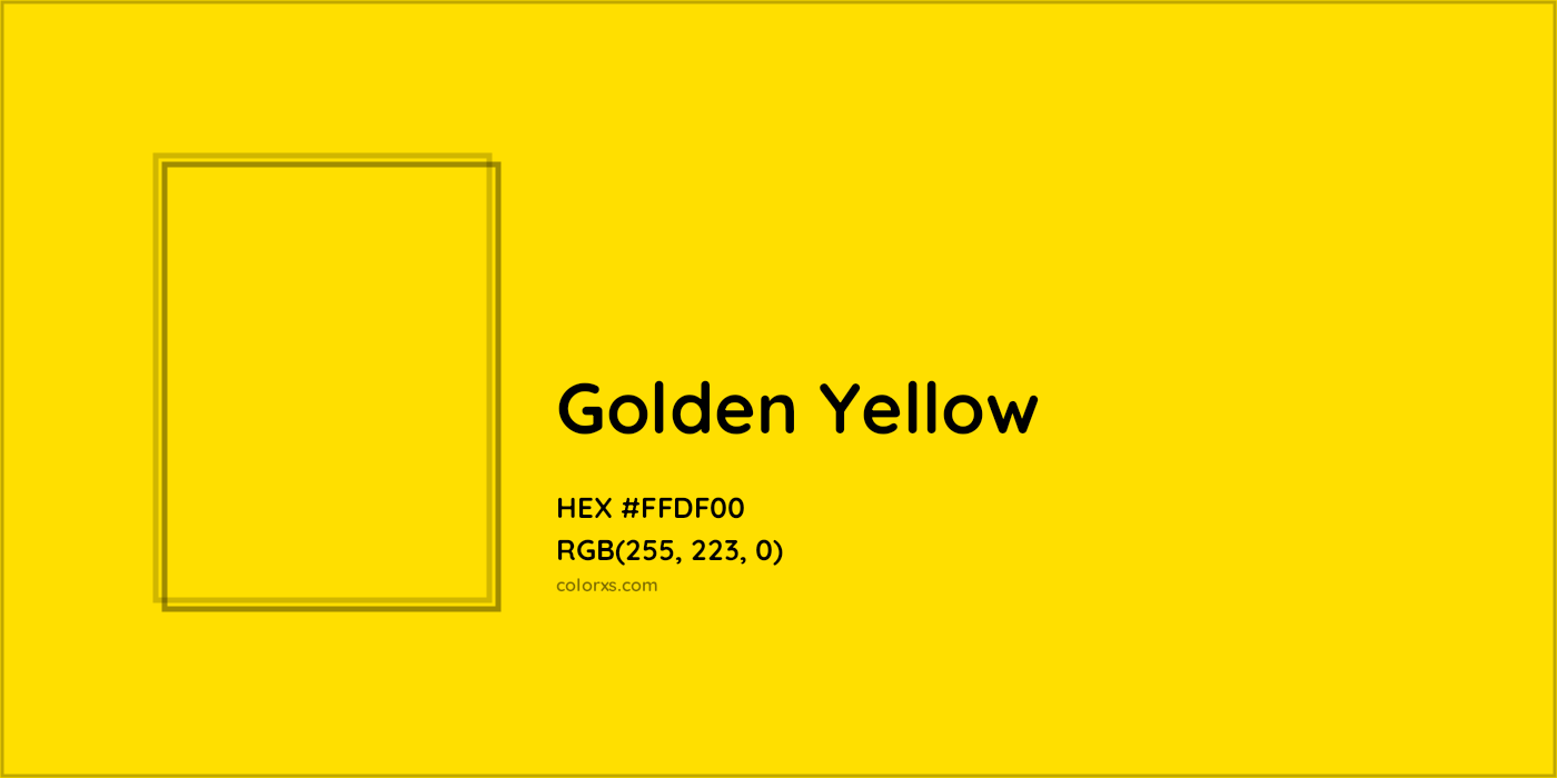 HEX #FFDF00 Golden Yellow Color - Color Code