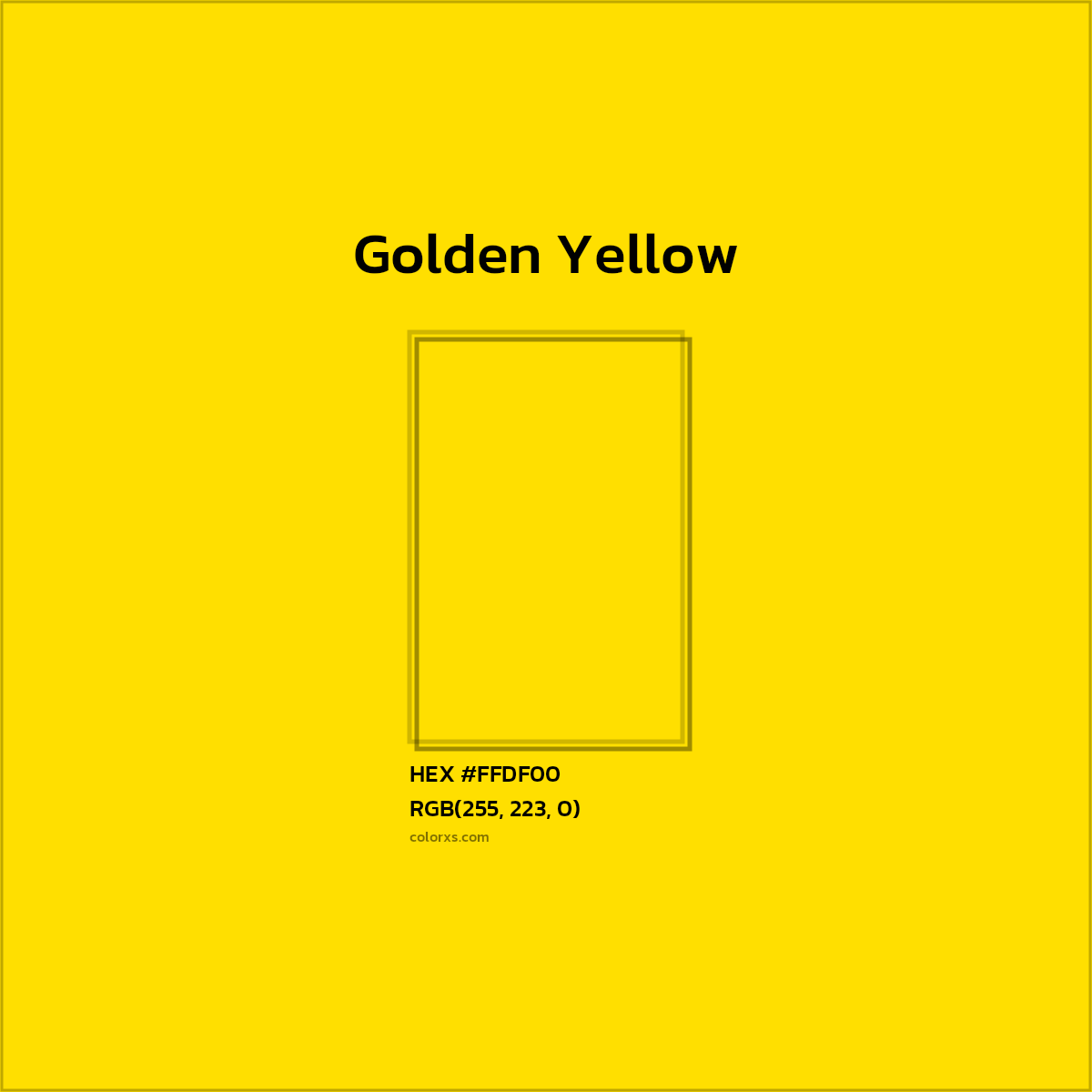 HEX #FFDF00 Golden Yellow Color - Color Code