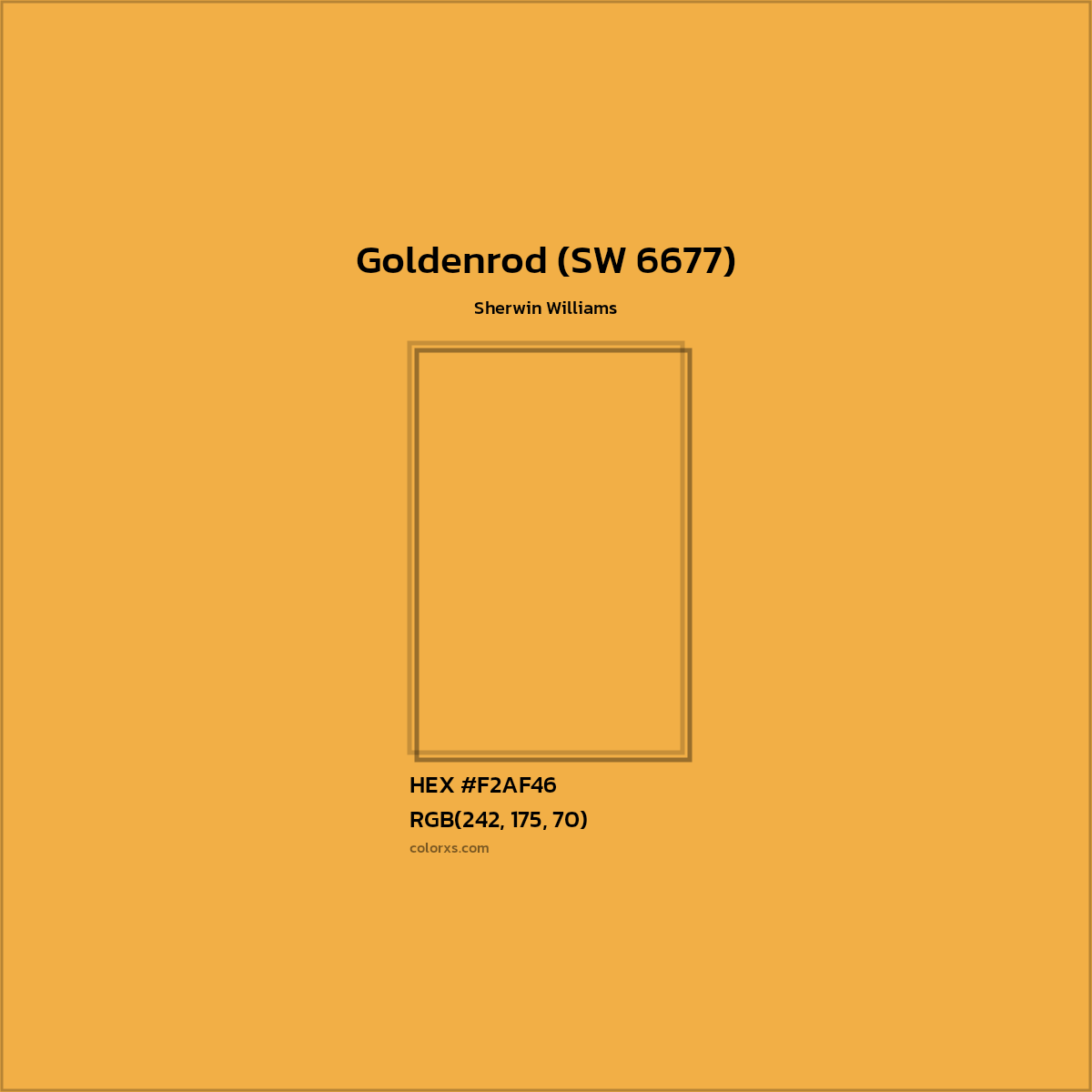 HEX #F2AF46 Goldenrod (SW 6677) Paint Sherwin Williams - Color Code