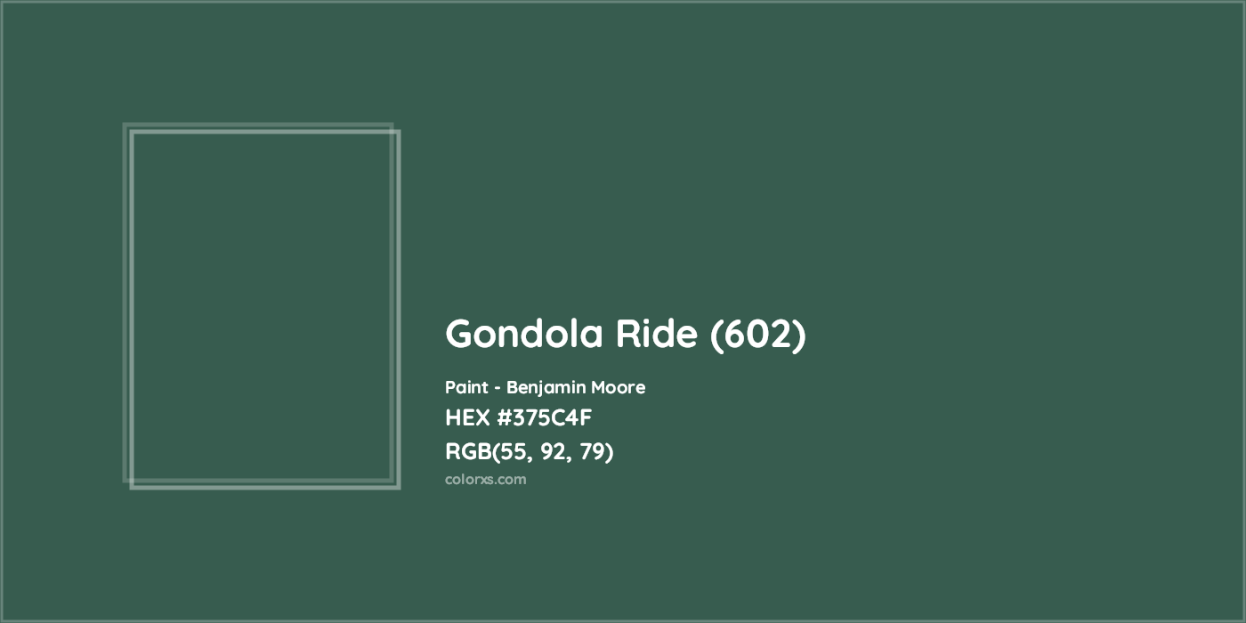 HEX #375C4F Gondola Ride (602) Paint Benjamin Moore - Color Code