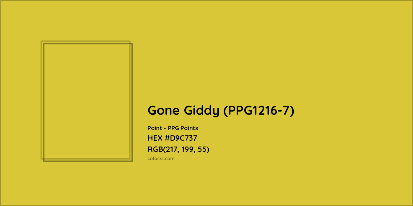 HEX #D9C737 Gone Giddy (PPG1216-7) Paint PPG Paints - Color Code